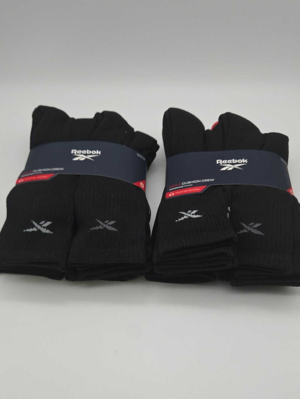 PROMOTION 12 Pack Reebok Men's Black Cushion Crew Socks - Pack